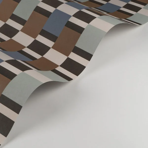 Chess Game Wallpaper - Marron / Bleu by blue geometric wallpaper