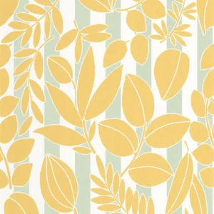 yellow botanical wallpaper from casadeco