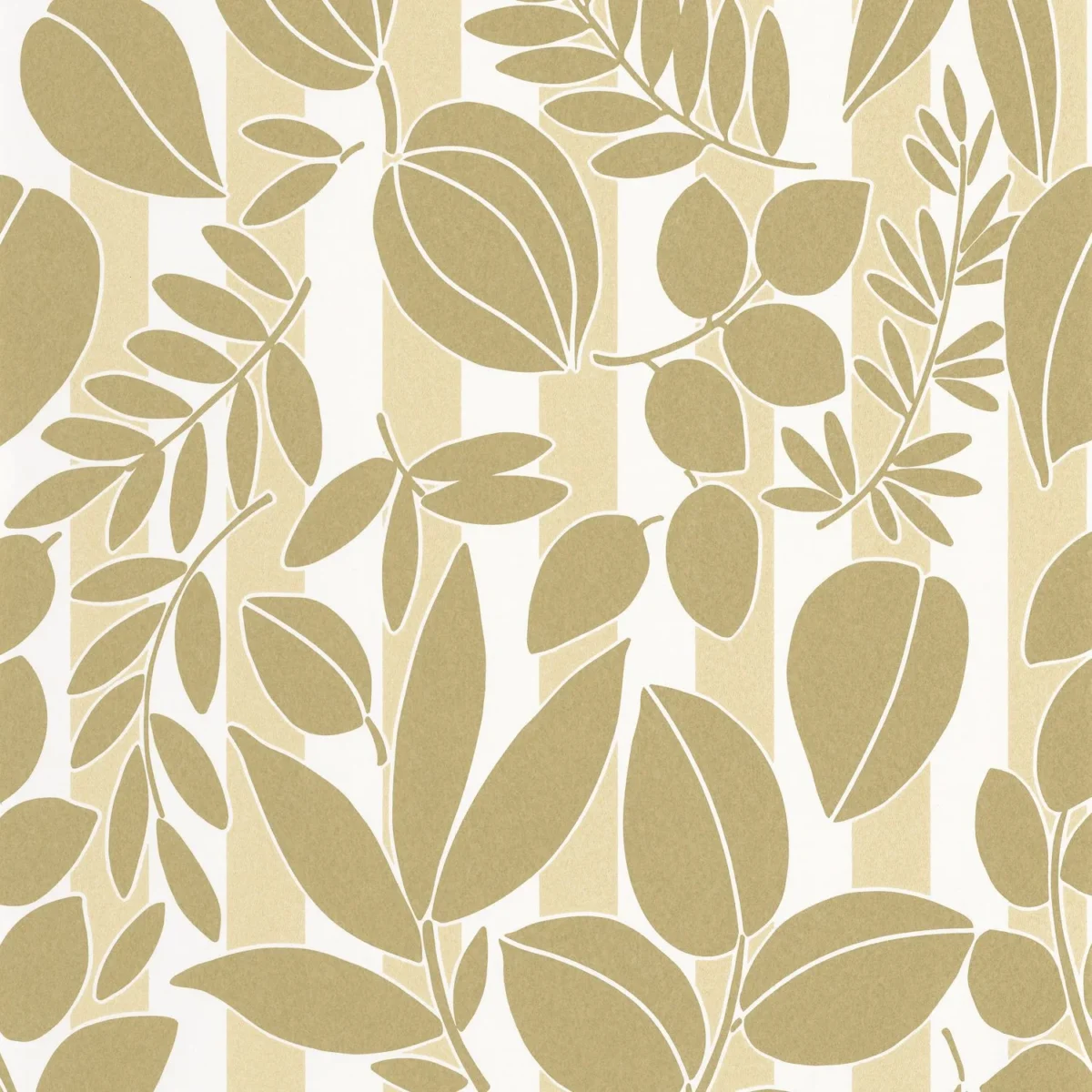 Ramatuelle Wallpaper - Vert Olive / Sable by green botanical wallpaper from casadeco