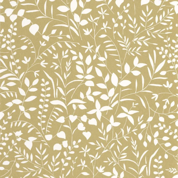 La Bastide Wallpaper - Olive by yellow botanical wallpaper from casadeco