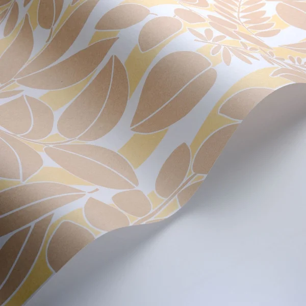 Ramatuelle Wallpaper - Sable / Jaune Citronnade by neutral botanical wallpaper