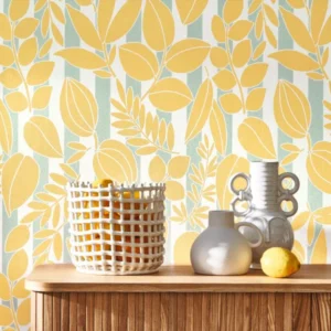 yellow botanical wallpaper
