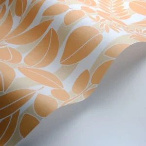 orange botanical wallpaper