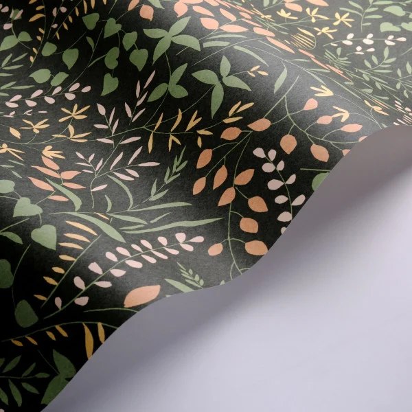 La Bastide Wallpaper - Vert Forêt / Terracotta by green botanical wallpaper