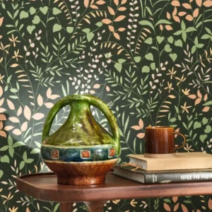 green botanical wallpaper