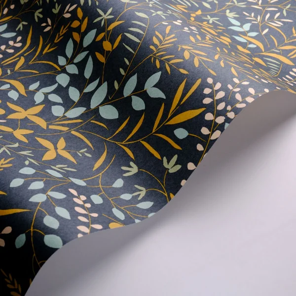 La Bastide Wallpaper - Lagon / Ocre by blue botanical wallpaper