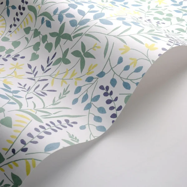 La Bastide Wallpaper - Bleu Mediterranee / Anis by blue botanical wallpaper