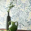 blue botanical wallpaper
