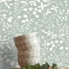 blue botanical wallpaper