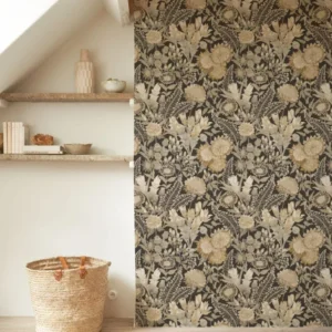 brown botanical wallpaper