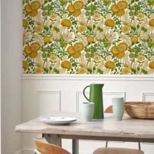 yellow botanical wallpaper