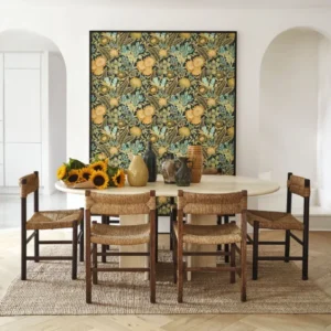 yellow botanical wallpaper