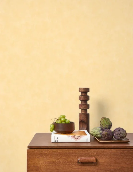 Vallauris Wallpaper - Jaune Citronnade by yellow plain wallpaper