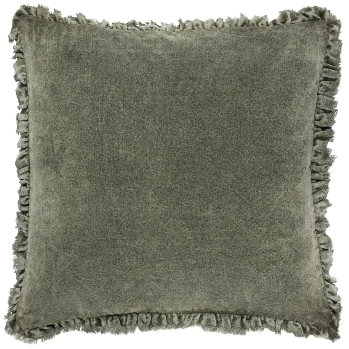 Bertie Washed Cotton Velvet 45cm Cushion - Moss by Bertie Washed Cotton Velvet 45cm Cushion - Moss from