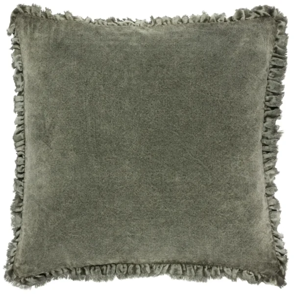 Bertie Washed Cotton Velvet 45cm Cushion - Moss by Bertie Washed Cotton Velvet 45cm Cushion - Moss from