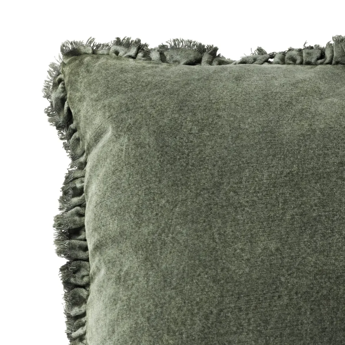 Bertie Washed Cotton Velvet 45cm Cushion - Moss by Bertie Washed Cotton Velvet 45cm Cushion - Moss from