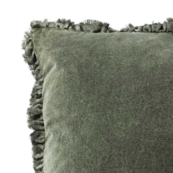 Bertie Washed Cotton Velvet 45cm Cushion - Moss by Bertie Washed Cotton Velvet 45cm Cushion - Moss from