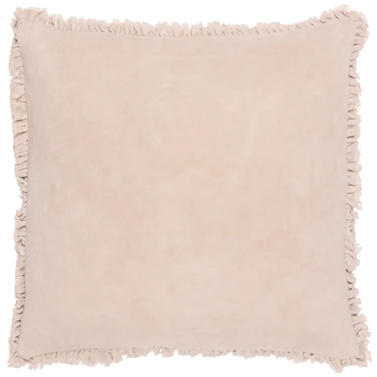 Bertie Washed Cotton Velvet 45cm Cushion - Natural from