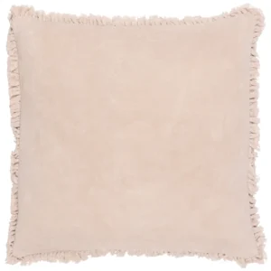 Bertie Washed Cotton Velvet 45cm Cushion - Natural