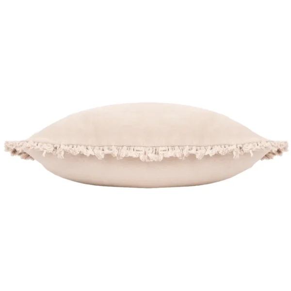 Bertie Washed Cotton Velvet 45cm Cushion - Natural from