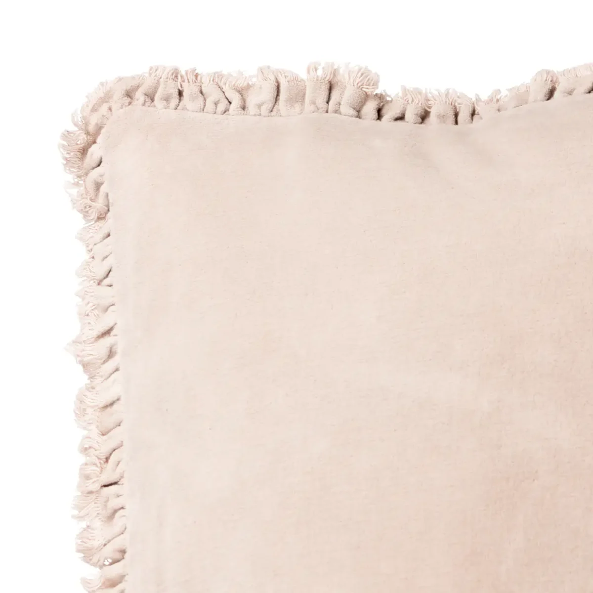Bertie Washed Cotton Velvet 45cm Cushion - Natural from