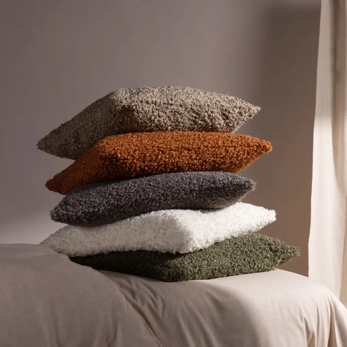 Cabu Chunky Boucle 45cm Cushion - Ecru by Cabu Chunky Boucle 45cm Cushion - Ecru from