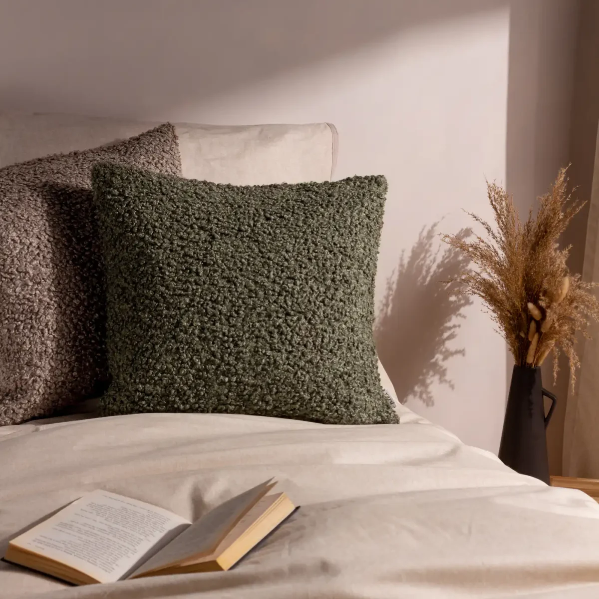 Cabu Chunky Boucle 45cm Cushion - Khaki from