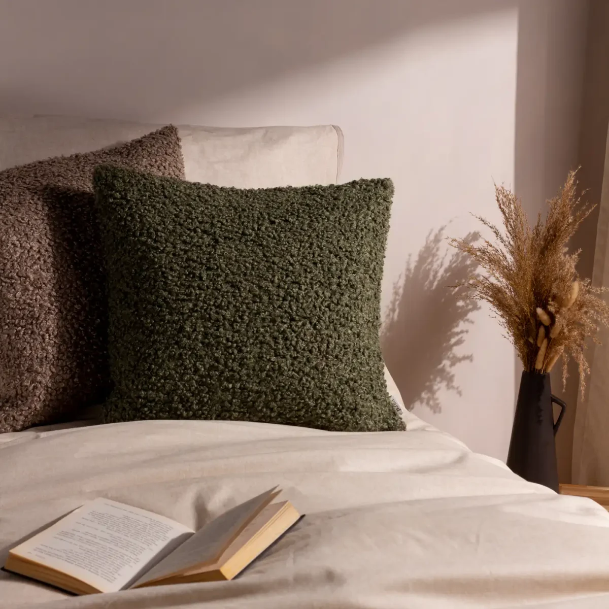 Cabu Chunky Boucle 45cm Cushion - Khaki from