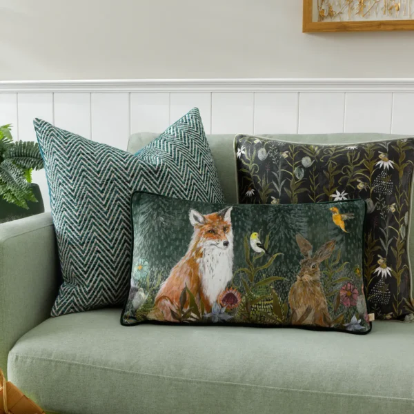 Croft Twill Woven 50cm Cushion - Teal from