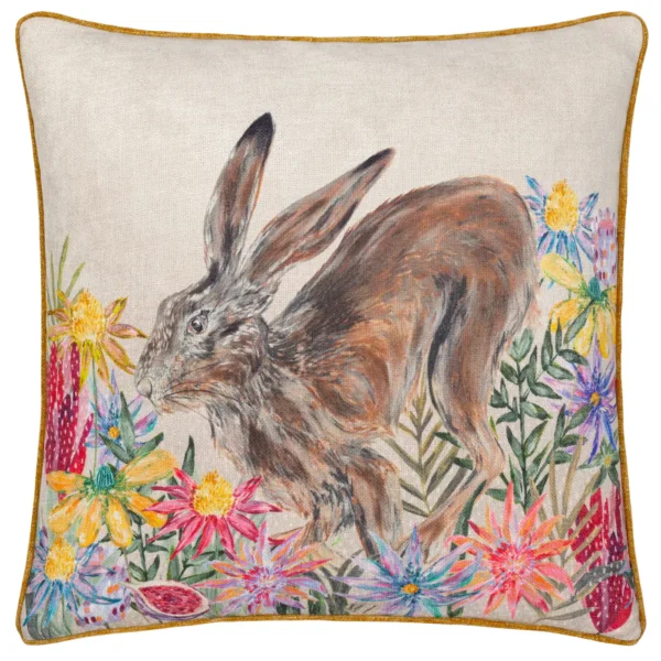 Country Wilds Blossom Hare 45cm Cushion - Multi by Country Wilds Blossom Hare 45cm Cushion - Multi from