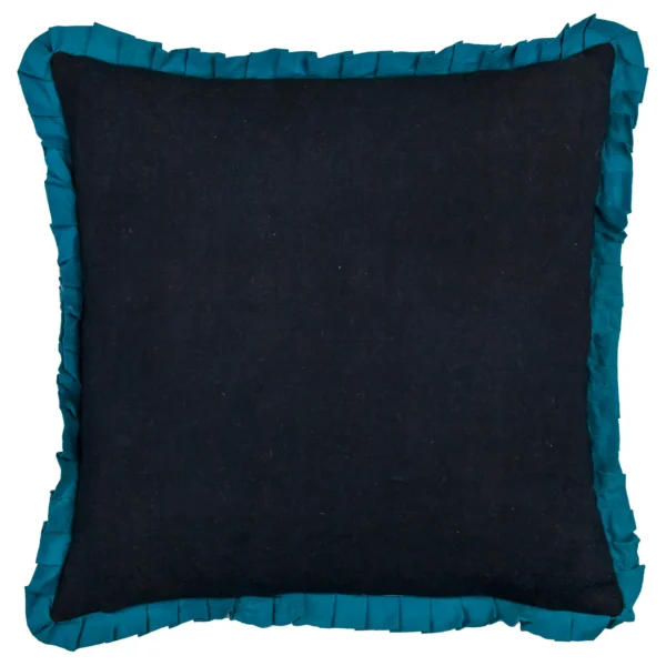 Darkling Beetles Embroidered Velvet 50Cm Cushion - Teal / Black from