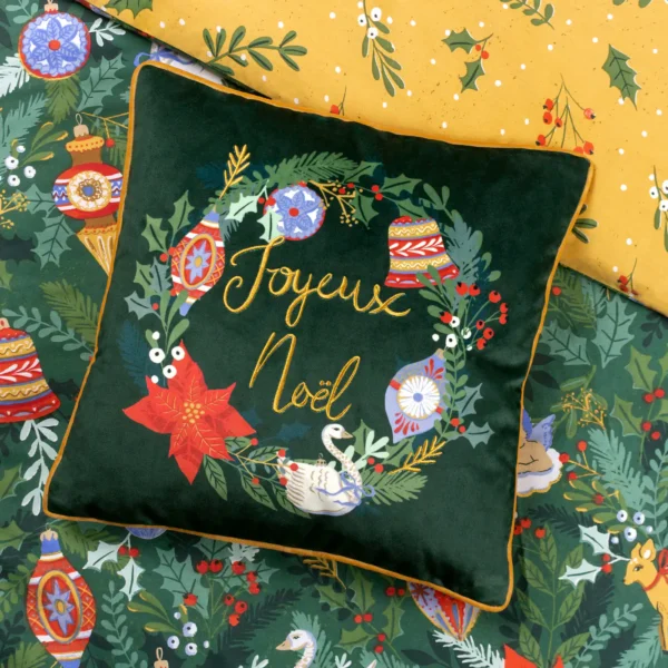 Deck The Halls 43cm Cushion - Pine Green by Deck The Halls 43cm Cushion - Pine Green from