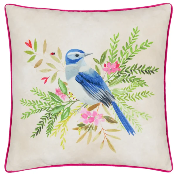 Daisy Hill Bluebird 45Cm Cushion - Multi / Pink from