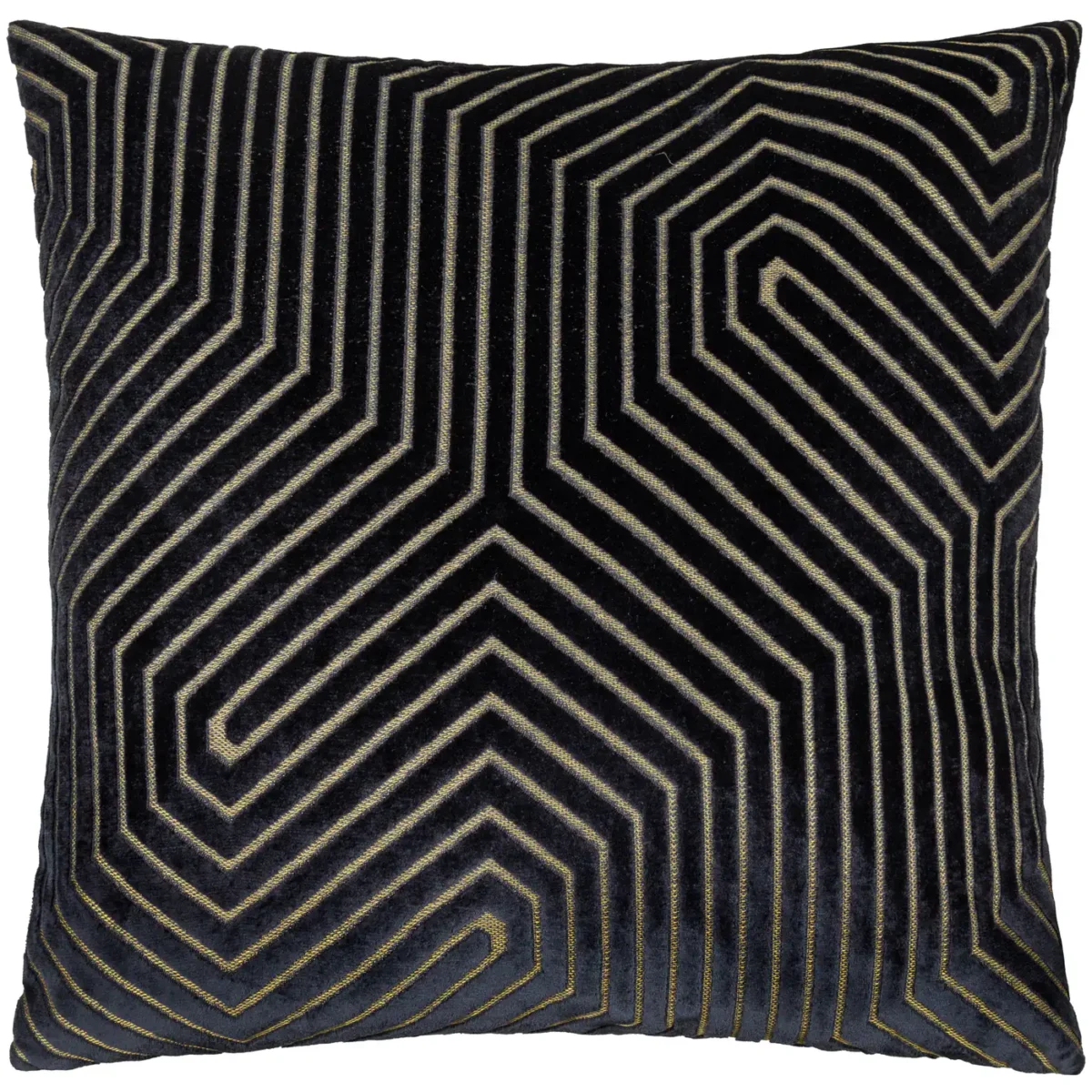 Evoke Cut Velvet 55cm Cushion - Black from