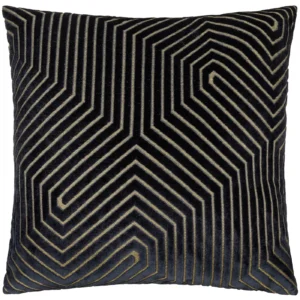 Evoke Cut Velvet 55cm Cushion - Black