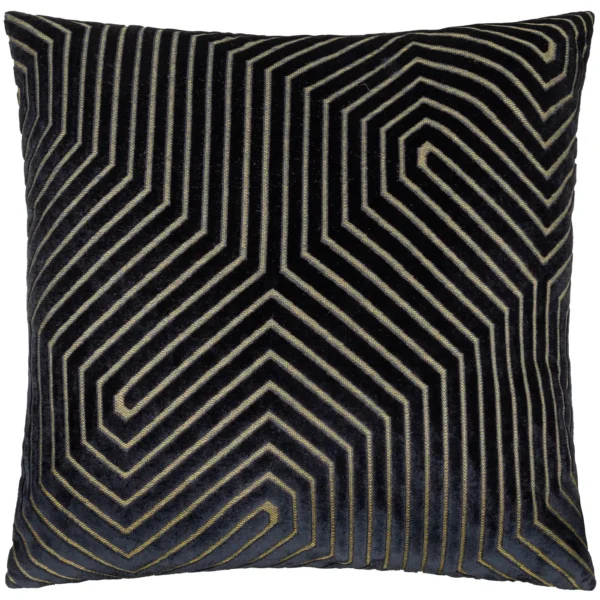 Evoke Cut Velvet 55cm Cushion - Black by Evoke Cut Velvet 55cm Cushion - Black from