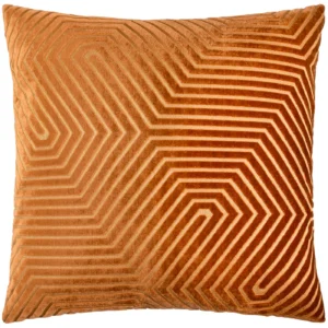 Evoke Cut Velvet 55cm Cushion - Brick