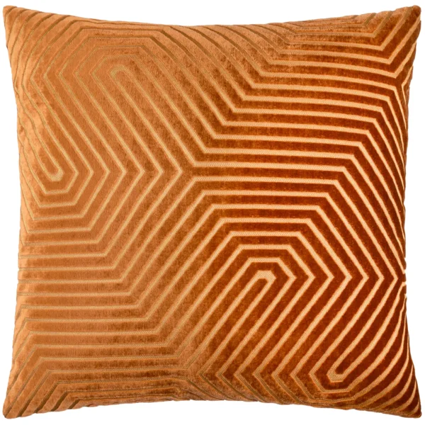 Evoke Cut Velvet 55cm Cushion - Brick from