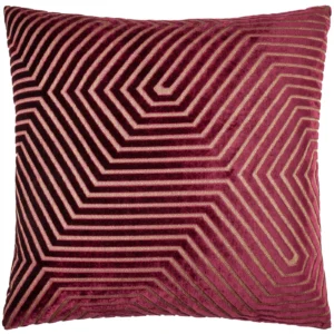 Evoke Cut Velvet 55cm Cushion - Burgandy