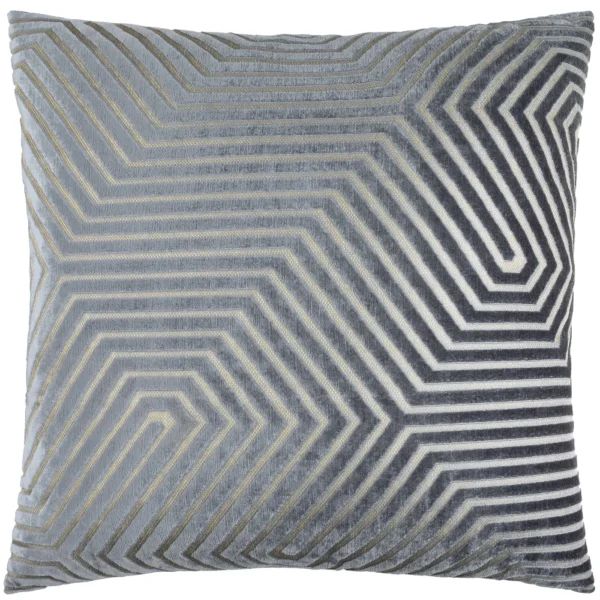 Evoke Cut Velvet 55cm Cushion - Charcoal by Evoke Cut Velvet 55cm Cushion - Charcoal from