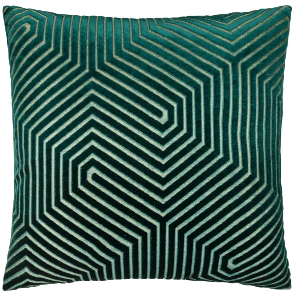 Evoke Cut Velvet 55cm Cushion - Emerald by Emerald Velvet Cushion - Evoke Cut Velvet 55cm Cushion – Emerald