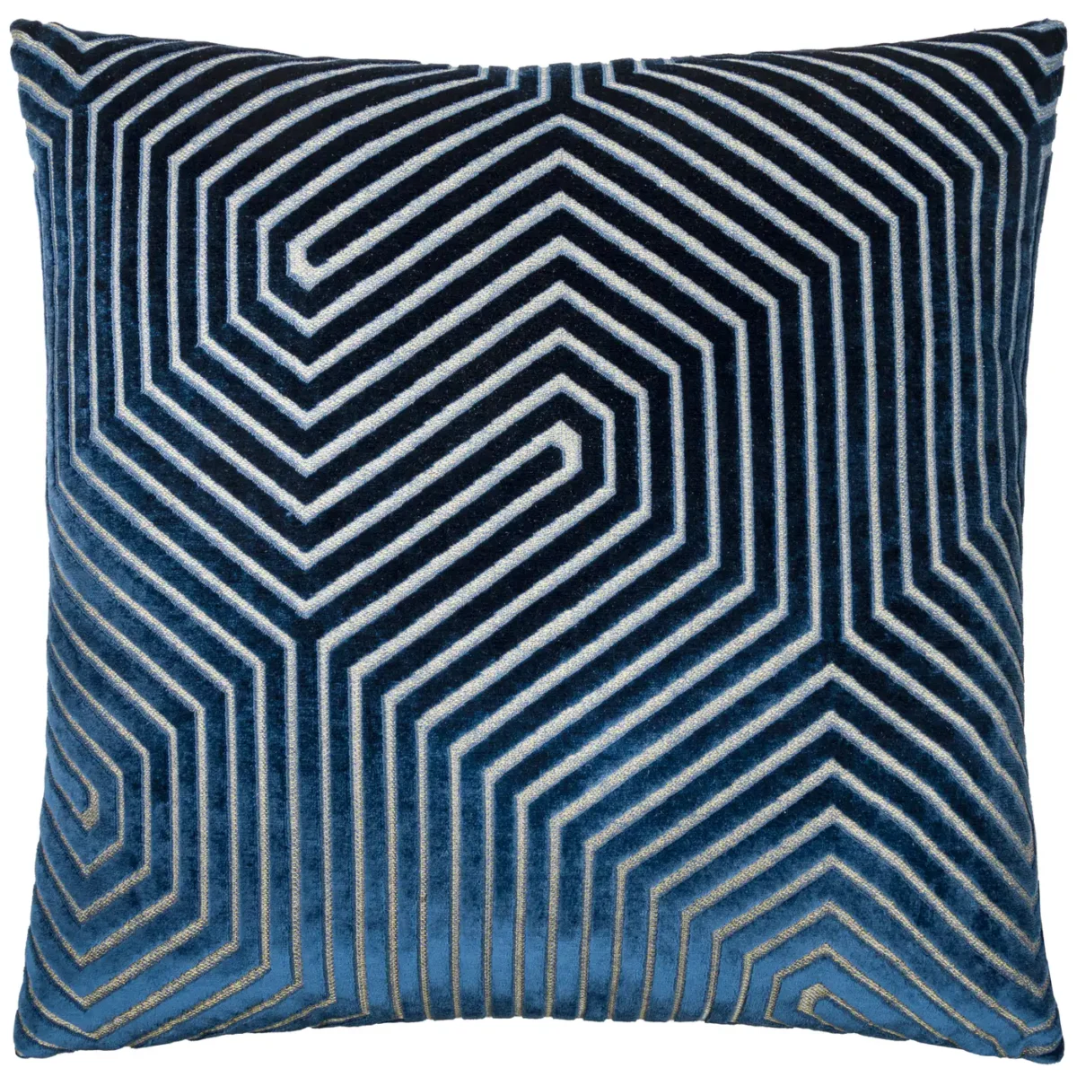 Evoke Cut Velvet 55cm Cushion - Navy by Evoke Cut Velvet 55cm Cushion - Navy from