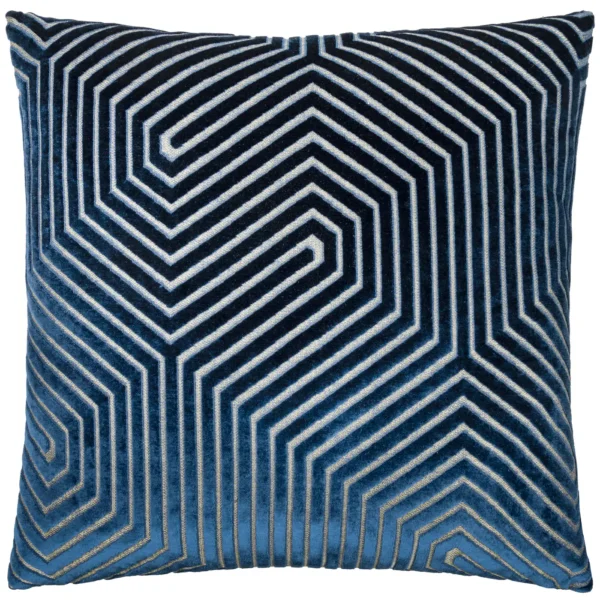 Evoke Cut Velvet 55cm Cushion - Navy by Evoke Cut Velvet 55cm Cushion - Navy from