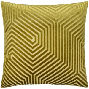 Evoke Cut Velvet 55cm Cushion - Olive