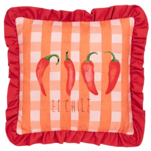 Gingham Chilli 43cm Cushion - Red