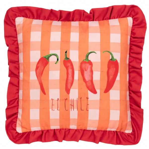 Gingham Chilli 43cm Cushion - Red by Gingham Chilli 43cm Cushion - Red from