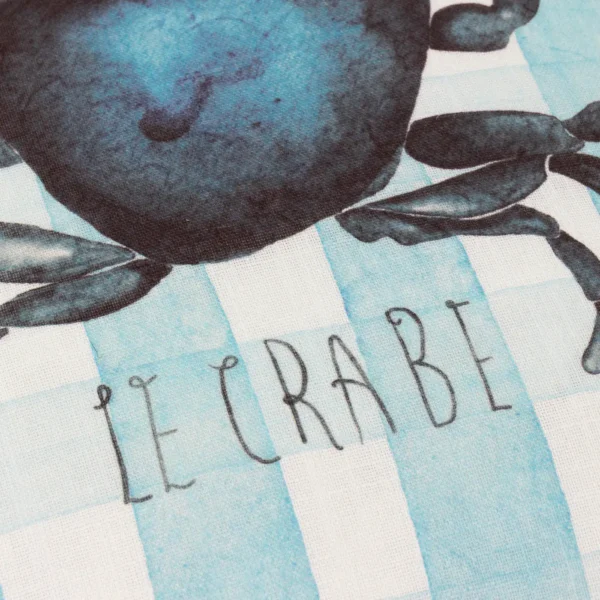 Gingham Crab 43cm Cushion - Blue by Gingham Crab 43cm Cushion - Blue from