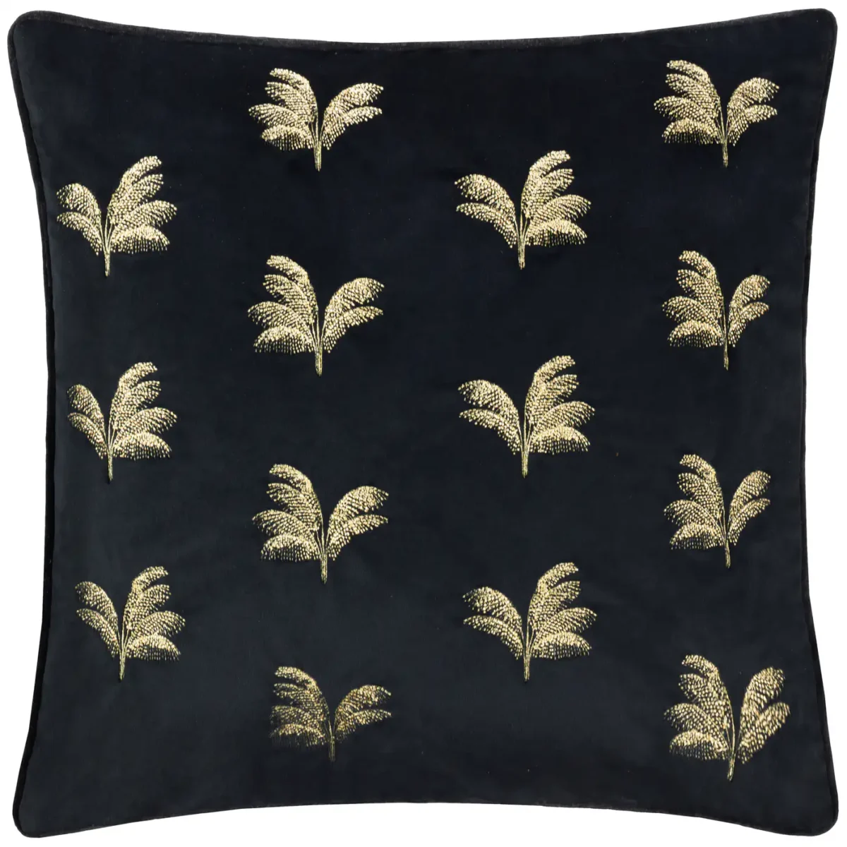 Guilded Palms Embroidered 45cm Cushion - Black from