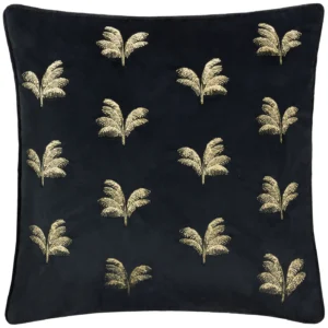 Guilded Palms Embroidered 45cm Cushion - Black