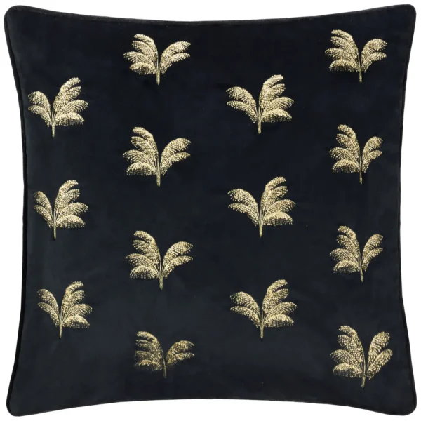 Guilded Palms Embroidered 45cm Cushion - Black by Guilded Palms Embroidered 45cm Cushion - Black from